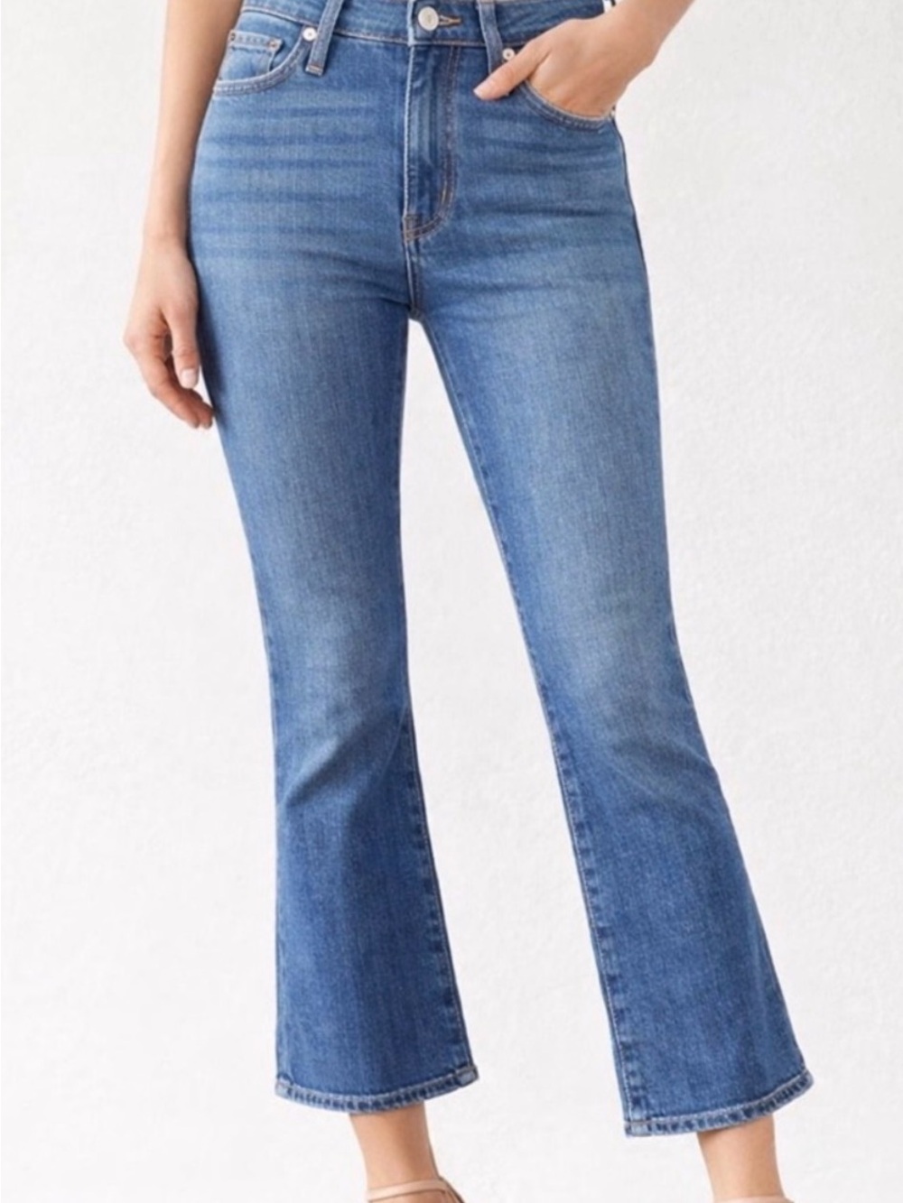Veronica Beard High-Rise Carly kick crop Blue Women's Jeans
